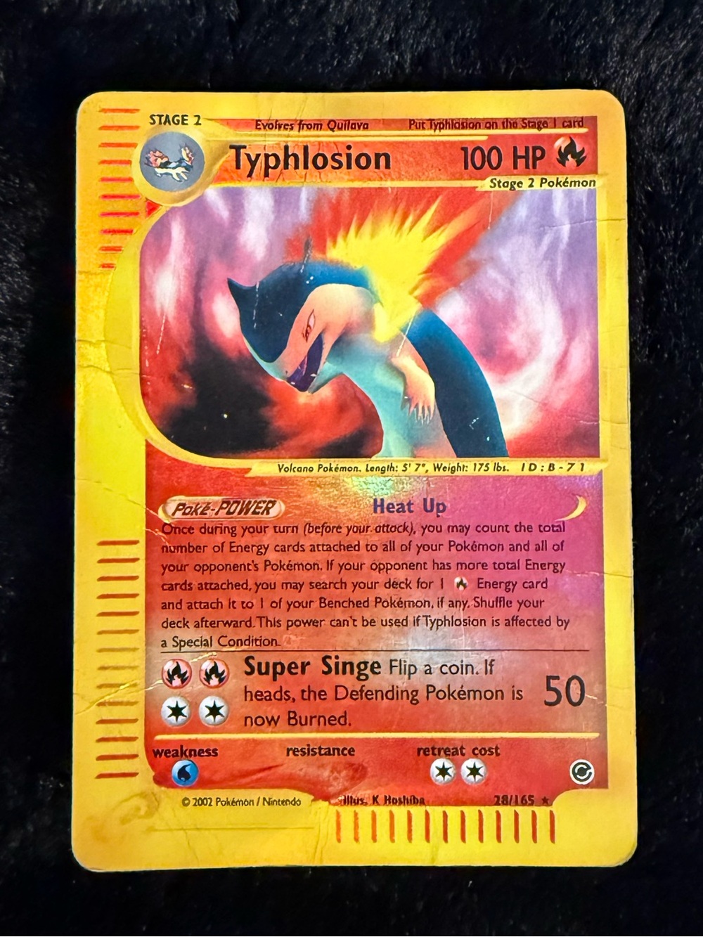 Pokémon Reverse Holo Typhlosion Card #28/165